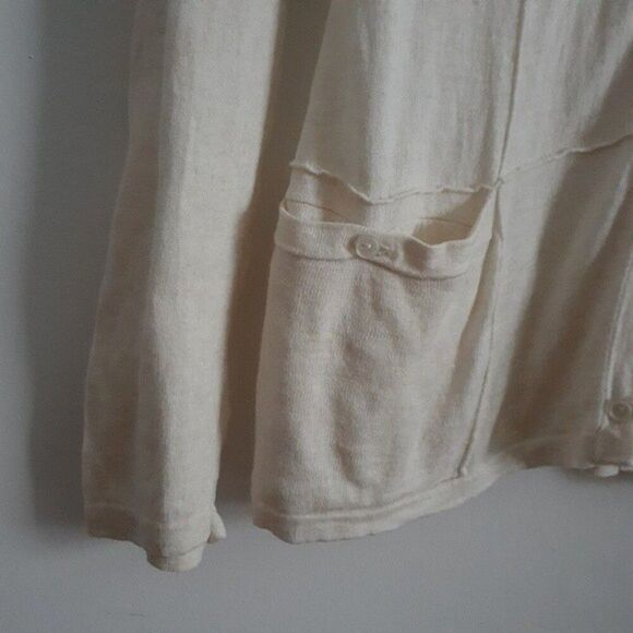 Toad & Co cardigan sweater off-white s wool tencel cotton blend classoc career - Picture 2 of 5
